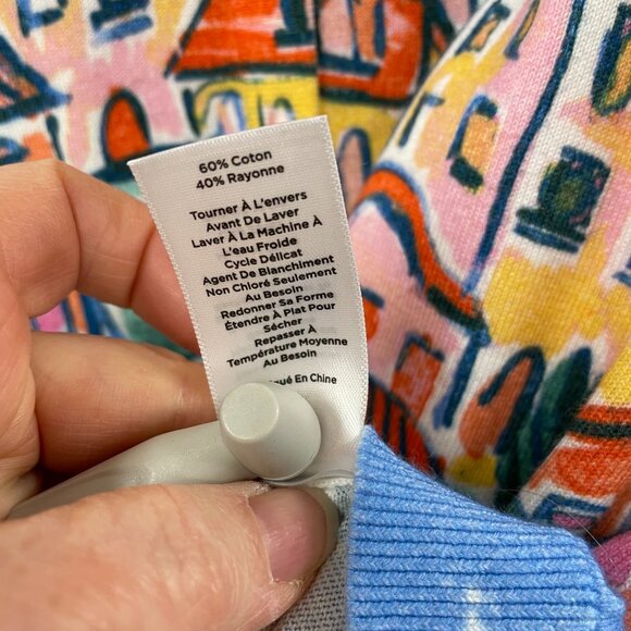 Talbots Blue Charming Cardigan Size Medium Petite - Picture 5 of 5